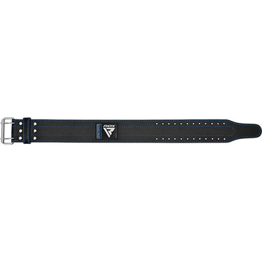 RDX RD1 4â€  Powerlifting Leather Gym Belt#color_blue